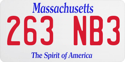 MA license plate 263NB3