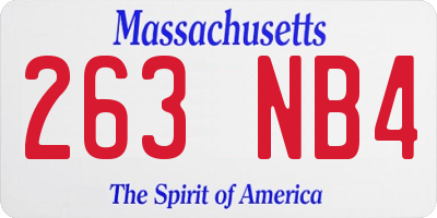 MA license plate 263NB4