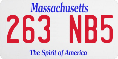 MA license plate 263NB5
