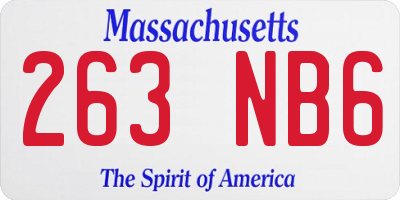 MA license plate 263NB6