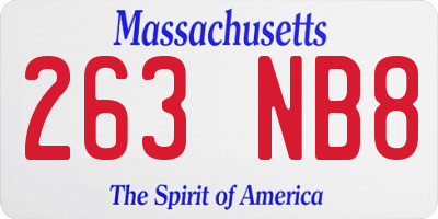 MA license plate 263NB8