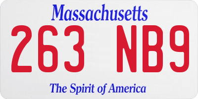 MA license plate 263NB9