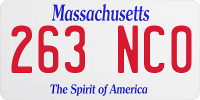MA license plate 263NC0