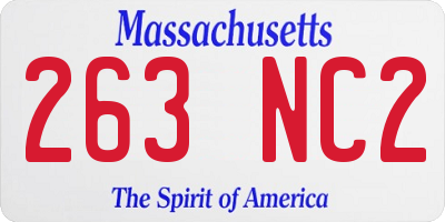 MA license plate 263NC2
