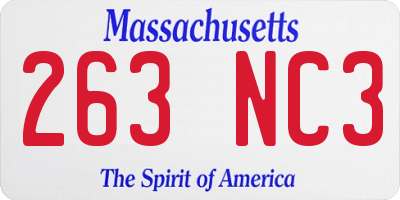 MA license plate 263NC3
