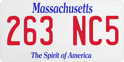 MA license plate 263NC5