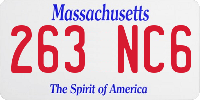 MA license plate 263NC6