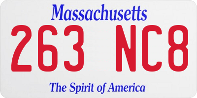 MA license plate 263NC8
