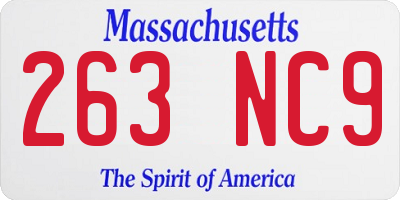 MA license plate 263NC9