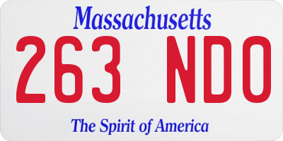 MA license plate 263ND0