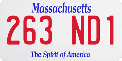MA license plate 263ND1