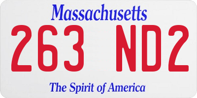 MA license plate 263ND2
