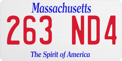 MA license plate 263ND4