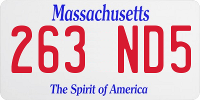 MA license plate 263ND5