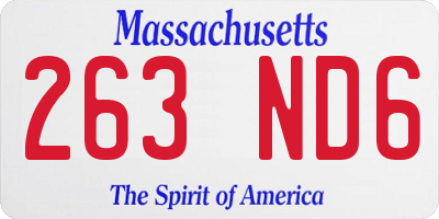 MA license plate 263ND6