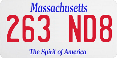 MA license plate 263ND8
