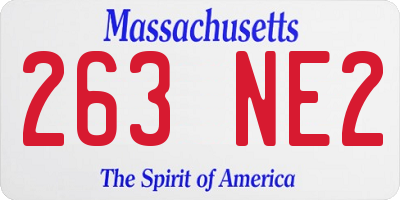MA license plate 263NE2