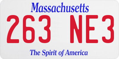 MA license plate 263NE3