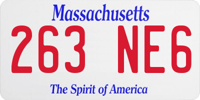 MA license plate 263NE6