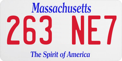 MA license plate 263NE7