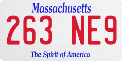 MA license plate 263NE9