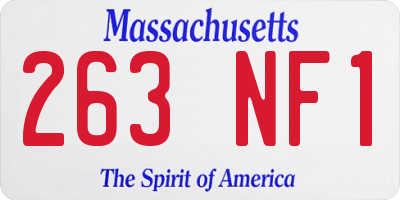 MA license plate 263NF1