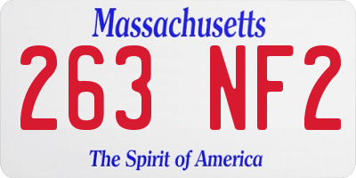 MA license plate 263NF2