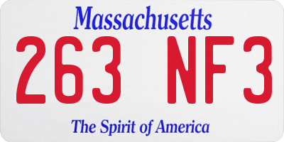 MA license plate 263NF3