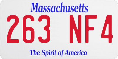 MA license plate 263NF4