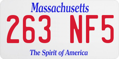 MA license plate 263NF5