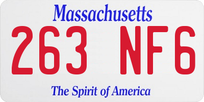 MA license plate 263NF6