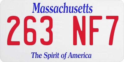 MA license plate 263NF7