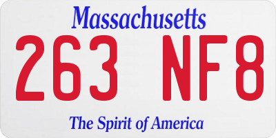 MA license plate 263NF8