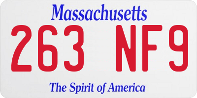 MA license plate 263NF9