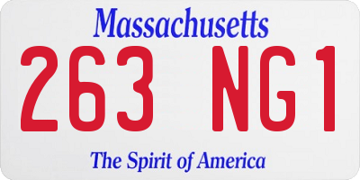 MA license plate 263NG1