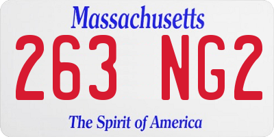 MA license plate 263NG2