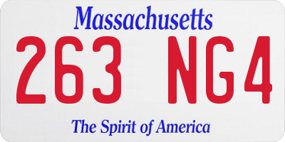 MA license plate 263NG4
