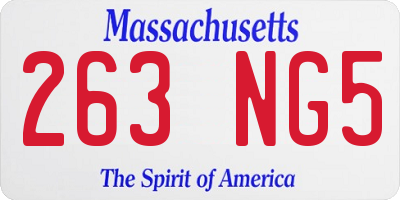 MA license plate 263NG5