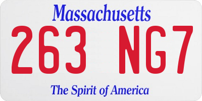 MA license plate 263NG7