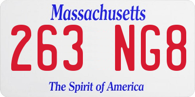 MA license plate 263NG8