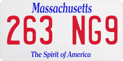 MA license plate 263NG9