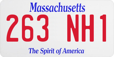 MA license plate 263NH1