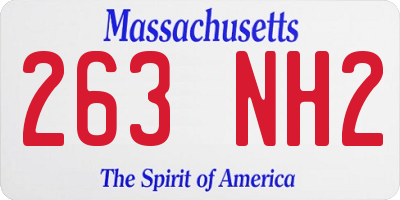 MA license plate 263NH2