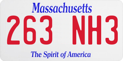 MA license plate 263NH3