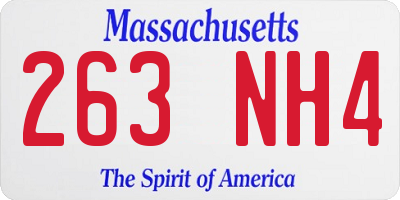 MA license plate 263NH4