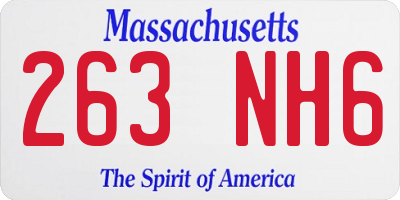 MA license plate 263NH6