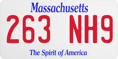 MA license plate 263NH9