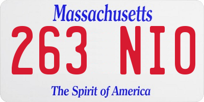 MA license plate 263NI0