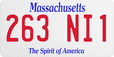MA license plate 263NI1