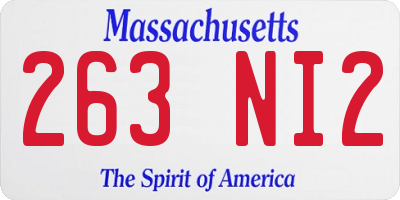 MA license plate 263NI2